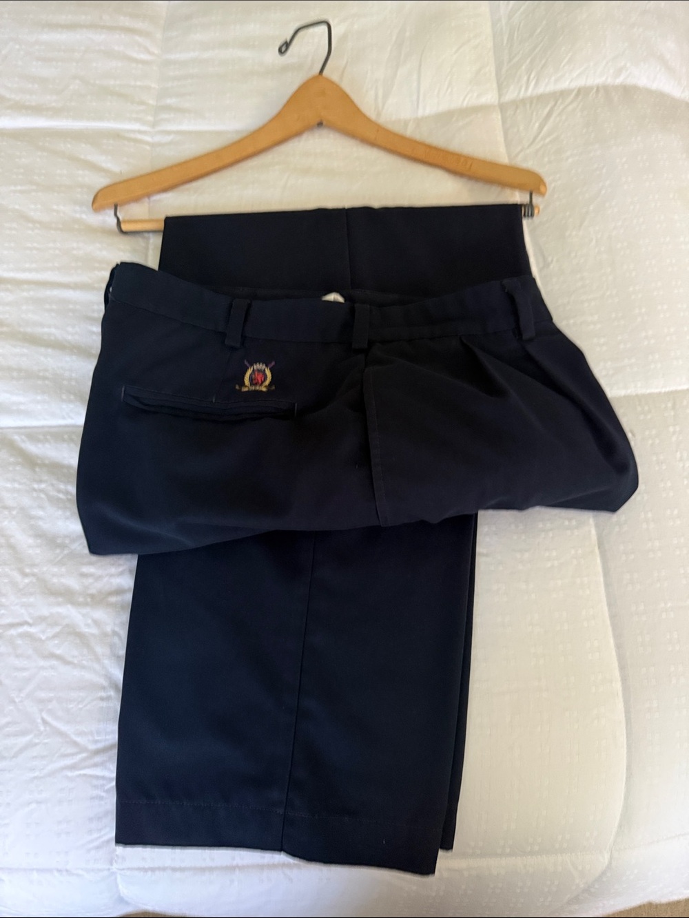 Men's Navy Dress Pants - Classic Flat Front